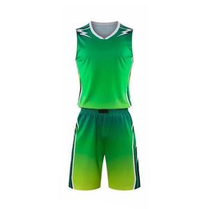 Conjunto de Uniforme de Baloncesto Five B para Hombre, Color Verde Degradado, Sin Mangas, Cuello en V, Absorbe la Humedad, Sublimado, Corte Regular para Adultos - Product Image 1