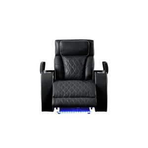 Sillón Reclinable Fortuner de Estilo Moderno con Estructura de Madera y Función de Masaje, Tapicería Negra - Product Image 1