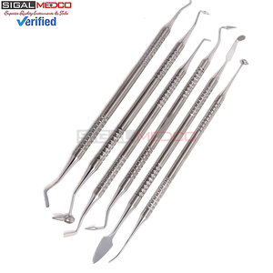 Dental Filling Spatulas Set of 6 Plated Heads Knurled Handles Composite Resin Restoration Thick Handle Design Medic Instruments - Product Image 2