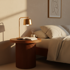 Mesa Auxiliar de Diseño Moderno, Mesa de Centro con una Sola Pata, Color Marrón Claro, Mueble de Hogar de Lujo y Duradero, Color Dinámico - Product Image 3