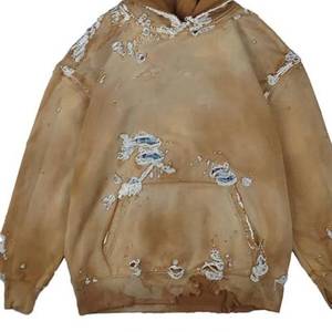 Hoodie Zippé Homme Personnalisé en Coton Épais, Style Vintage Délavé et Vieilli, Effet Éclaboussures et Décoloration Soleil, Coupe Oversize, pour la Mode Urbaine - Product Image 6
