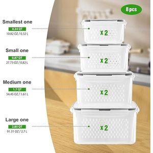 Set di 4 Contenitori Rimovibili per Frutta, per Organizzare Prodotti Freschi nel Frigorifero - Product Image 3