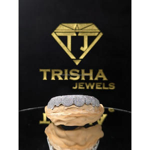Iced Out Hip Hop Grillz with VVS Moissanite Diamonds with 925 sterling silver Custom Luxury Mouth Jewelry by Trisha Jewels - Product Image 1