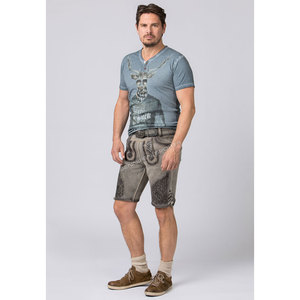 Short en cuir de vachette suédé bavarois traditionnel brodé, écologique, grande taille, pour homme - Product Image 3