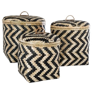 Colorful Handmade Bamboo Storage Basket Cheap Wholesale Bohemian Durable Suitable For Living Room & Kitchen - Product Image 5