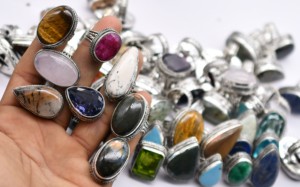 5 Pcs 925 Sterling Silver Plated Religious Christian Bezel Setting Geometric Oval Cut Faceted Jasper Gemstone <b>Rings</b> Anniversary - Product Image 5