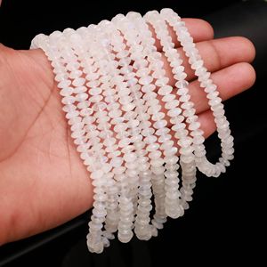 Natural Rainbow Moonstone German Cut Rondelle <b>Beads</b> 6MM 7MM Wholesale Bulk Rainbow Moonstone Faceted Rondelle <b>Beads</b> 16 Inch - Product Image 6