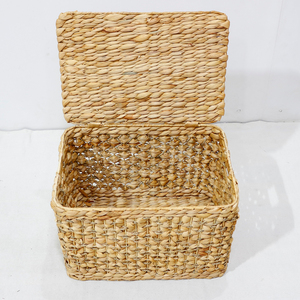 Caja organizadora de juguetes de jacinto de agua al por mayor, apilable, con tapa y asas recortadas - Product Image 2