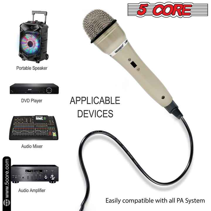 2pcs PM-301 Cardioid Unidirectional Handheld Mic 5 CORE Dynamic Microphone Switch XLR Audio Cable for Public Speaking Karaoke