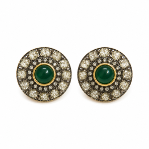 Botones de latón de lujo personalizados con diseño antiguo Kundan Polki, botón de cristal con piedra verde esmeralda para traje Sherwani Jodhpuri para hombre - Product Image 2