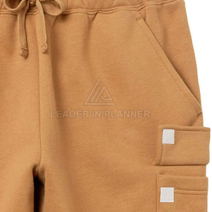 กางเกงขาสั้นผ้าฝ้ายฟลีซผู้ชาย แห้งเร็ว ระบายอากาศดี สวมใส่สบาย เหมาะสำหรับออกกำลังกาย มีเชือกผูกเอวและกระเป๋าข้าง ใส่ได้ในช่วงฤดูร้อน - Product Image 5