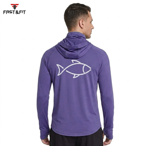 Vente en gros de sweats à capuche de pêche pour hommes, à manches longues, légers, respirants, à séchage rapide, avec sublimation de logo - Product Image 5