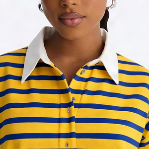 Robe de soirée moulante d'été 2026 pour femme, mini, rayée, col rabattu, dos nu, en tissu respirant et écologique, tailles XXS-6XL - Product Image 3