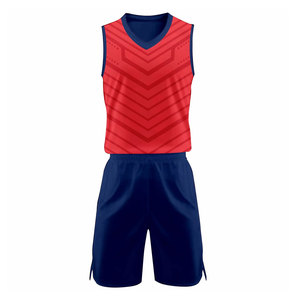 Maillot de basket personnalisé sublimé, col en V, sans manches, bleu et jaune, short, polyester respirant, unisexe adulte - Product Image 3