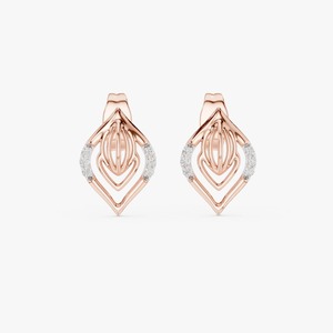 Pendientes de Diamantes Cultivados en Laboratorio de 0.06CT en Oro Amarillo de 9K al por Mayor, Motivo Geométrico, Joyería Fina, Fabricante OEM Personalizado - Product Image 3