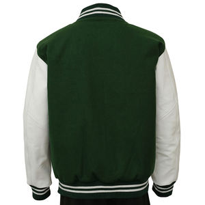 Vestes universitaires en gros, respirantes, col rond, impression de logo personnalisée, manches longues, veste de baseball pour hommes - Product Image 2