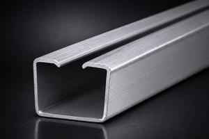 Perfil Estructural en U de Acero Extruido, Diseño de Fabricación de Precisión, Herrajes para Puertas Correderas Industriales, 5 mm - Product Image 1