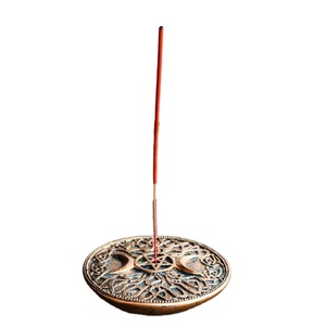 Porte-bâton de brûleur d'encens en métal de couleur dorée pour Ramadan et Eid Support de décoration de table Utiliser un porte-encens Agarbatti d'Inde - Product Image 1