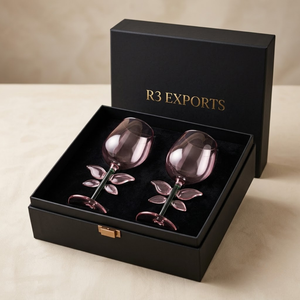 Verre à vin en borosilicate fait main avec logo personnalisé, 360 ml, pour cadeaux d'entreprise et kits de bienvenue promotionnels - Product Image 6