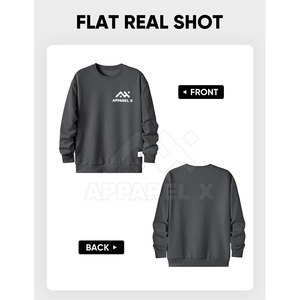 เสื้อสเวตเชิ้ตผ้าฝ้ายแท้ 100% สกรีนโลโก้ได้ ไซส์ใหญ่พิเศษสำหรับผู้ชาย สไตล์โดดเด่น มีจำหน่าย - Product Image 4