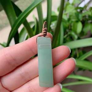 Natural Crystal <b>Aventurine</b> Mirage Unshaped Pendant <b>Necklace</b> with Adjustable Rope Chain for Men and Boys - Product Image 5