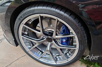 Jantes en alliage d'aluminium forgé à deux pièces de style sportif, 5 rayons croisés superposés sur le bord, pour BS RI-S, finition brossée, ponçée et polie miroir