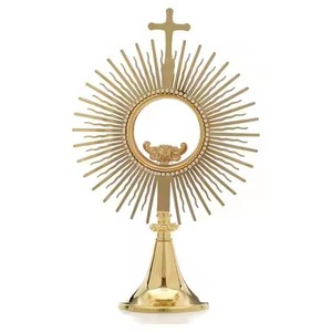 Nueva Monstranza de Latón con Detalles de Espejo para Mesa, Decorativa, para Uso en Iglesias Católicas - Product Image 4