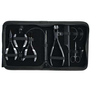 Hair Extension Tools Kit Microbeads Crimping Remover Tape In Plier Keratin Bond <b>Cutter</b> Hook Loop Comb Needle Scissor Finger Set - Product Image 1