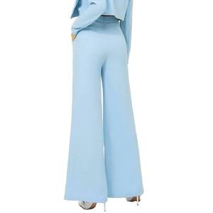 Pantalones de Vestir de Pierna Ancha para Mujer, a la Moda, de Cintura Alta, Transpirables, para Trabajo, OEM ODM - Product Image 4