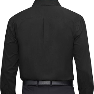 Chemises habillées pour hommes, extensibles, anti-taches, à manches longues, unies, formelles, décontractées, boutonnées - Product Image 2