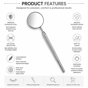 Handheld Round Stainless Steel Pocket <b>Mirror</b> with <b>Magnifying</b> 3X Silver Finish Single Side <b>Makeup</b> Tool - Product Image 4