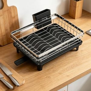 Égouttoir à vaisselle multifonctionnel en acier inoxydable avec plateau de drainage, passoire réglable pour évier, pour comptoir de cuisine - Product Image 3
