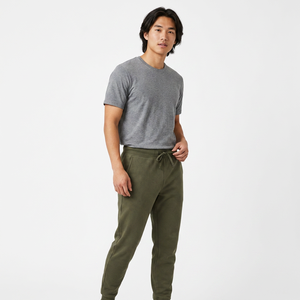Men's Olive Green <b>Polyester</b> Sweatpants Elastic Waist Drawstring Casual Pleated Front Side Pockets Quick Dry Eco-Friendly - Product Image 5