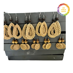 High Quality Handmade Rattan Earrings For Women Summer Style Lightweight <b>Accessories</b> For <b>Beach</b> Travel Outfits Wholesale - Product Image 3