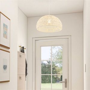 Adjustable Height Farmhouse Rattan Pendant <b>Lights</b> with Hanging <b>Rope</b> Chandeliers & Pendant <b>Lights</b> - Product Image 4