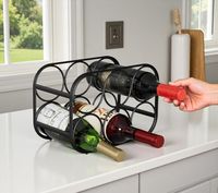 Premium-Qualität HF 2-teiliges Modernes Langlebiges Umweltfreundliches Freistehendes Rechteckiges Einfach zu Montierendes Tisch-Metall-Weinregal Bar-Set