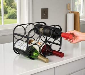 Juego de 2 Estantes Metálicos Modernos para Botellas de Vino, Modelo KRB75896, de Alta Calidad, para Bodega, Hogar y Cocina - Product Image 4