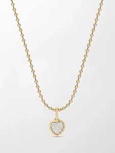 Heart Shape Pave Lab Grown Diamond <b>Pendant</b> 14k <b>Solid</b> <b>Gold</b> 0.70ctw Wholesale 42 Stone Bezel Set Unique Luxury Charm Manufacturer - Product Image 4