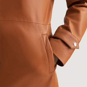 Mens Packable Waterproof Genuine Leather <b>Fleece</b> <b>Lined</b> Breathable Lightweight Windproof Outdoor Shell Rain <b>Jacket</b> OEM ODM - Product Image 6