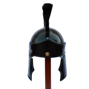 Casque à porter en acier ancien de la guerre médiévale, noir Plume SAIWH930