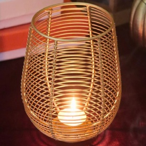 Luxury Elegant Custom New Design Handmade Brass Candle Tin Container <b>Copper</b> Gold Candle Jars Wedding Candle Holder - Product Image 2