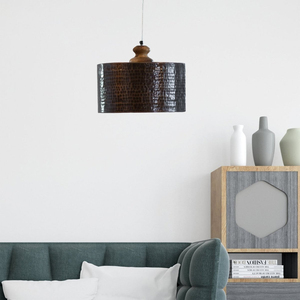 Nouvelle lampe suspendue en métal ronde de style industriel, faite à la main, pour salon, utilisation en intérieur, design martelé, décoration - Product Image 2