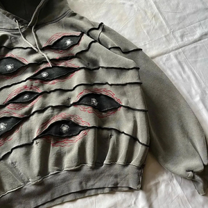 Sudadera con capucha personalizada tie-dye, extragrande, de algodón grueso, con lavado ácido, efecto vintage desgastado por el sol, OEM - Product Image 4