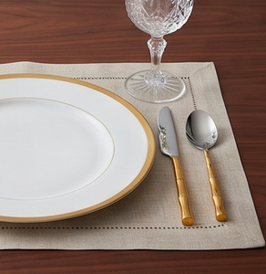 Ensemble de couverts modernes en acier inoxydable avec manche en bambou, résistant au lave-vaisselle, finition dorée, pour mariage et table à manger - Product Image 4