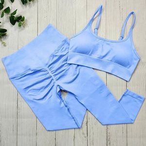 Women's Seamless Gym Outfit 2 Piece Fitness Set High Waist Tummy Control <b>Leggings</b> and Support Sports Bra for Yoga <b>Workout</b> - Product Image 5