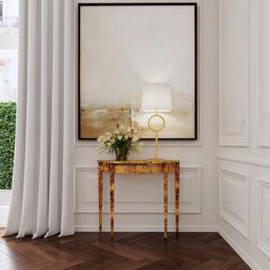 Console moderne classique demi-lune avec pieds effilés brillants – Meuble d'appoint pour petit espace de salon - Product Image 5