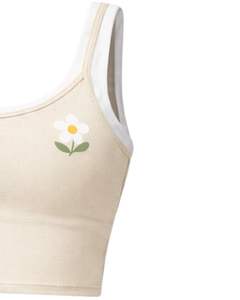 Conjunto de top corto beige y minifalda personalizado para mujer, conjunto deportivo sin mangas de dos piezas, para yoga, gimnasio, fitness, verano, informal. - Product Image 4