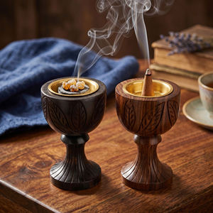 Boîte brûle-parfum en bois avec logo personnalisé, finition rustique, pour cadeau de Ramadan et de l'Aïd, décoration du Moyen-Orient, brûle-oud, parfum d'intérieur - Product Image 6