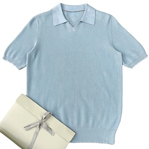 Polo de punto de algodón informal para primavera y verano para hombre, camiseta de solapa informal de tendencia a la moda, camiseta Polo informal sencilla de talla grande para hombre - Product Image 6