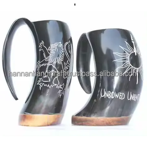 Mug personnalisé en corne de bœuf viking, respectueux de l'environnement |   Vaisselle artisanale moderne gravée en bois naturel - Product Image 4